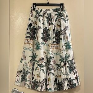 BEAU & RO NWOT Britt Skirt in White Jungle